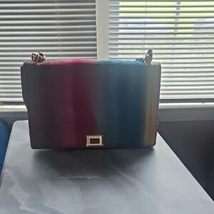 INC International Concepts Red and Blue Shoulder Bag with Gradient Design